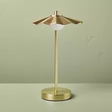 Portable Scallop Shade Table Lamp Brass/Copper (Includes LED Light Bulb) -