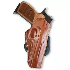 Leather Paddle Holster Fits, Sig P210 Legend Target 9mm (Round TGuard) 5" #1267#