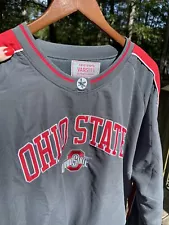 Ohio State Varsity Authentic Apparel Buckeye Windbreaker Pullover Men Large READ