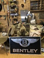 BENTLEY Sign Polished Cast Aluminium MASSIVE Sign Bentley Plaque Art 97 x 55cm