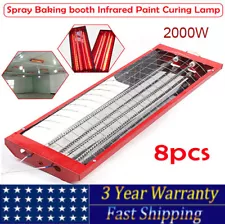 8*2KW Infrared Paint Heating Lamp Heater For Spray Baking Room Halogen 110V New