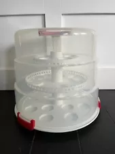 3 Tier Clear Cupcake Cake Pop Collapsible Carrier and built in Display