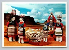 Arizona Zuni Dolls Olla Pots AZ Vintage Postcard