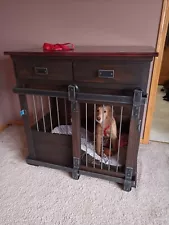 large wooden dog cage