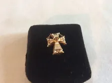 Vintage 14k Yellow Gold Diamond and Pearl Sigma Chi Fraternity Badge Pin