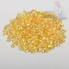 1.5mm Round Cut Natural Yellow Sapphire Loose Gemstone for sale 10-100 pcs