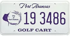 *99 CENT SALE* 2019 Port Aransas Texas GOLF CART License Plate #3486 No Reserve