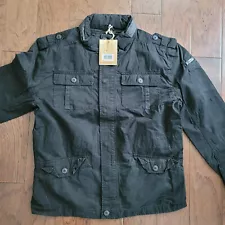 Brandit Britannia Black Military Field Multipocket Vintage Cotton Jacket NWT XL