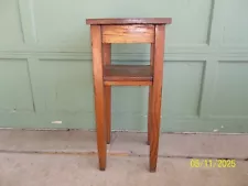 Vintage Square Mission Oak 2 Tier Plant Stand Table 30"