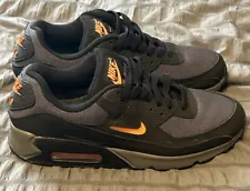 Nike Air Max 90 Jewel Running Shoes #DX2656-001 Black/Gray/Orange Men’s Sz 8