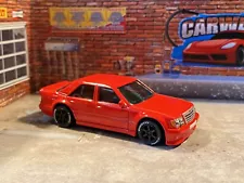 2022 Hot Wheels Mercedes-Benz 500 E (red) w/ Real Riders CUSTOM Choose Wheels