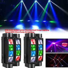 2PCS 8 LEDs Spider Moving Head Stage Lighting Beam DMX Disco Party DJ Light RGBW