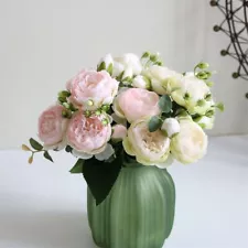 Decorative Peony Flowers Bunch Lovely Style Use For Home Decoration DIY Displays