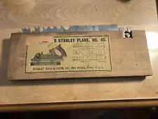 Stanley no. 45 combination plane, 17 cutters with box