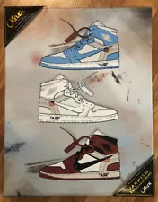 NWT Off White X Air Jordan 1 Retro High Sneakers Oliver Gal Canvas Print 14x11