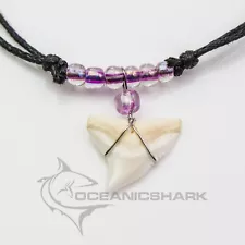 Bull shark tooth necklace for sale neon purple c66