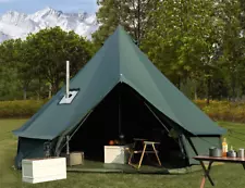 Kylynne Canvas Bell Tent with Roof Stove Jack