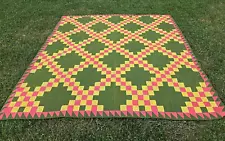 Beautiful Antique Irish Chain Quilt - 84" X 84" Never Used