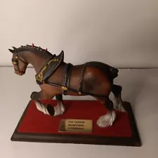 Vintage Anheuser Busch Famous Budweiser Clydesdale Horse Figurine & Base