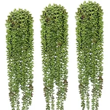 3 Pcs String of Pearls Plant Artificial Hanging Succulents Plants for Home Ga...