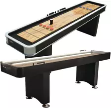 Atomic 9’ LED Shuffleboard Tables with Poly-Coated Playing Surface for Smooth, F