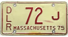 *99 CENT SALE* 1975 Massachusetts DEALER License Plate #72 J Quincy Ford NR