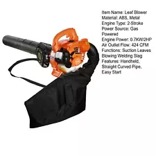 26CC 2 Stroke 2HP Blowing Suction Leaf Blower with Straight and Curved Blow Pipe