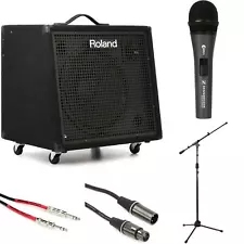 Roland KC-600 - 200W 15" Keyboard Amp Microphone Bundle