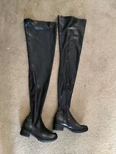 Black Thigh High Over the Knee Hippie Mens Drag Queen Gogo Boots size 11