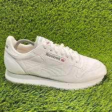 Reebok Classic Leather Mens Size 10 White Athletic Casual Shoes Sneakers 1-101