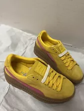 PUMA X FENTY Cleated Creeper Platform Sneakers Yellow Pink 366268-03 W 7 NIB