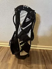 New ListingAdidas Lightweight Golf Stand Bag 6-Way Divider Black White Three Stripe READ