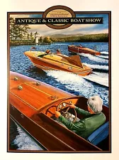 NEW 2003 Antique & Classic Boat Show Signed Print - Gar Wood, Chris Craft, Lyman