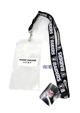 NFL Oakland Raiders Clip On Lanyard with Ticket Holder