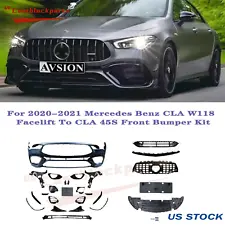 For 2020 2021 Mercedes Benz CLA W118 Facelift CLA 45S Front Bumper Body Kit