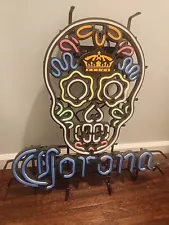 Corona Skull LED Not Neon Beer Sign Bar light 25" x 24” Day of the Dead