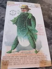 Rice's Seeds Anthropomorphic Cucumber Trade Card/Cambridge, N.Y.