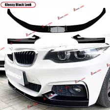 For BMW F22 F23 M235i M240i M Tech 2013-2020 Glossy Black Front Splitter Lip (For: 2017 M240i)