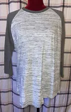 LuLaRoe Randy Large Heather Grey & White Striped