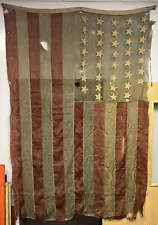 AMERICAN FLAG VINTAGE 38 STAR (1877-1890) ISSUED w/NAME & CERTIFICATION