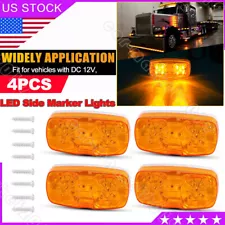 4x Trailer RV Marker LED Light Double Bullseye 10 Diodes Clearance Lamp Amber (For: Mack R)