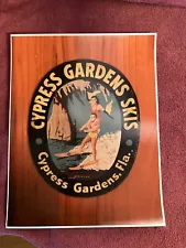 New ListingActual photo, CYPRESS GARDENS 50’s wooden water ski STICKER, prof. enlarged.
