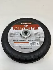 Haul Master 10” Worry Free Tire Wheelbarrow Cart 2-1/4” Offset Spread 5/8”