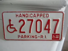 Rhode Island Handicapped Parking 1999 license plate # 27047