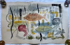 Alfred Birdsey (1912-1996) Watercolor Original Painting Signed 28 x 17" Bermuda