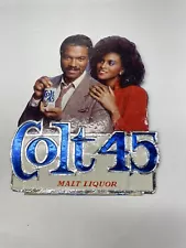 Rare Vintage Colt 45 Malt Liquor Foil over Cardboard Sign Billy Dee