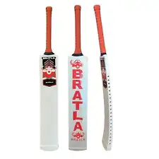 Bratla Cricket Bat for Tape Tennis Soft Ball - Lightweight Curved Profile, Adult