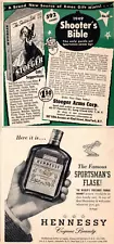 Shooters Bible 1949 Hennessy Sportsman's Flask 1/4 Page Print Advertisement 1948