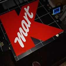 Vintage 3D kmart Sign, 3D printed. 8"×7"×10mm" 3D Graphics reproduction logo