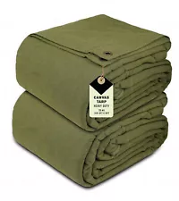 2-Pack Canvas Tent, 8 x 10 Feet, 12 oz, Waterproof and Rustproof Grommets